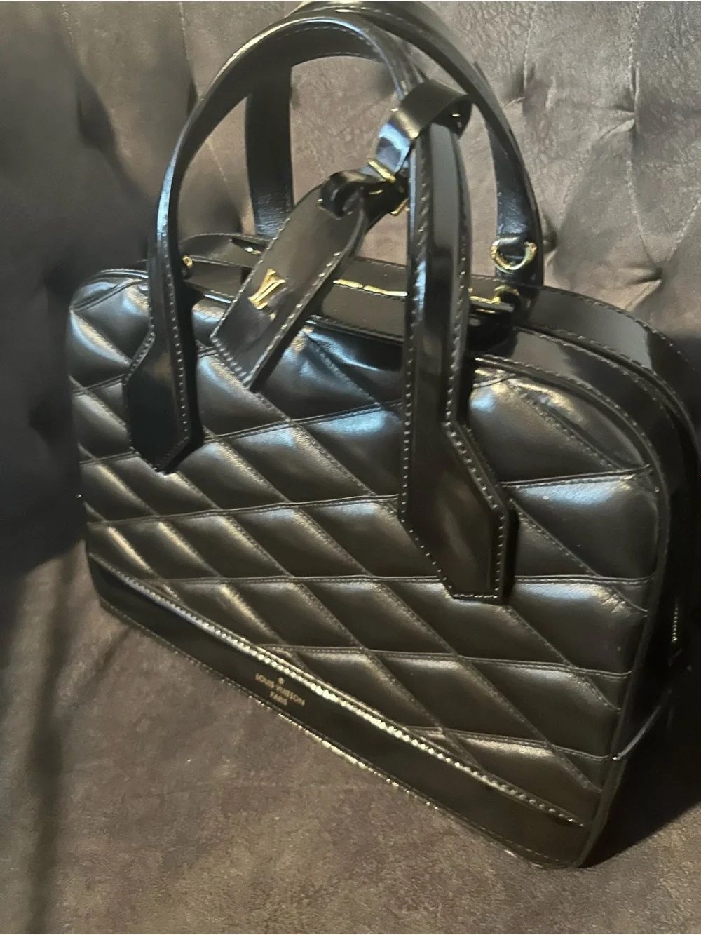 Louis Vuitton Black Dora PM Malletage